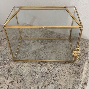 Card box with lock and key